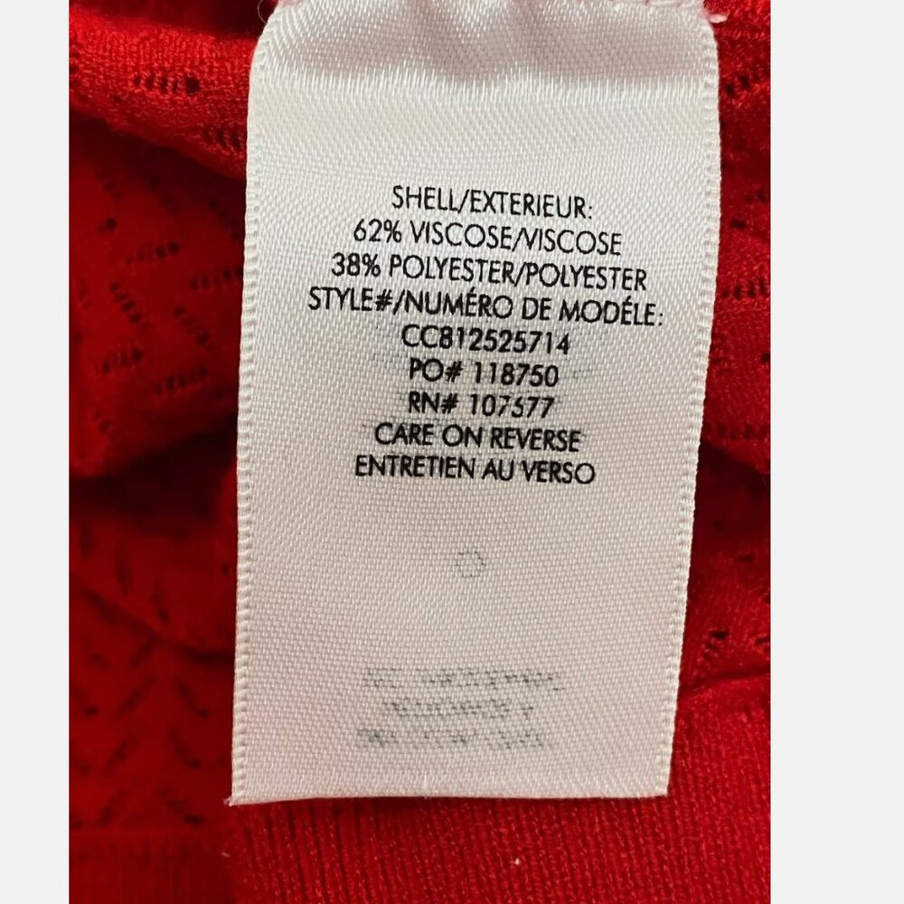 Alice + Olivia EUC Red Short Sleeve Mockneck Sweater - Picture 10 of 10